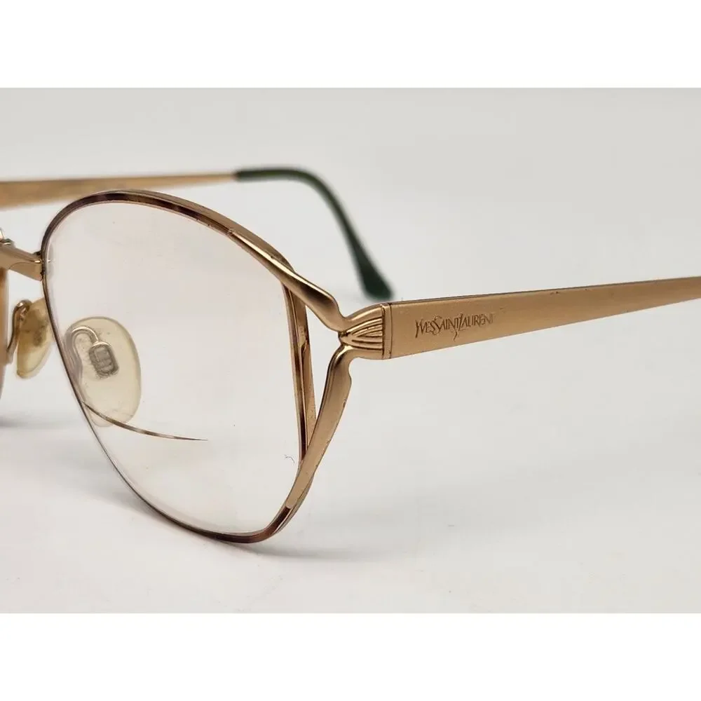 Yves Saint Laurent YSL 4080 Y307 Gold Tone Eyeglasses Frames 54-15-130 Vintage